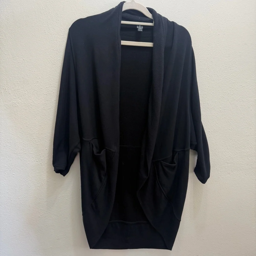 Athleta Ethereal Cocoon Wrap Sweater Black Cardigan Size XXSmall/XSmall